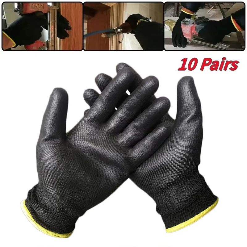 10 Pairs Durable PU Coating We - Fishing Gloves recension och pris